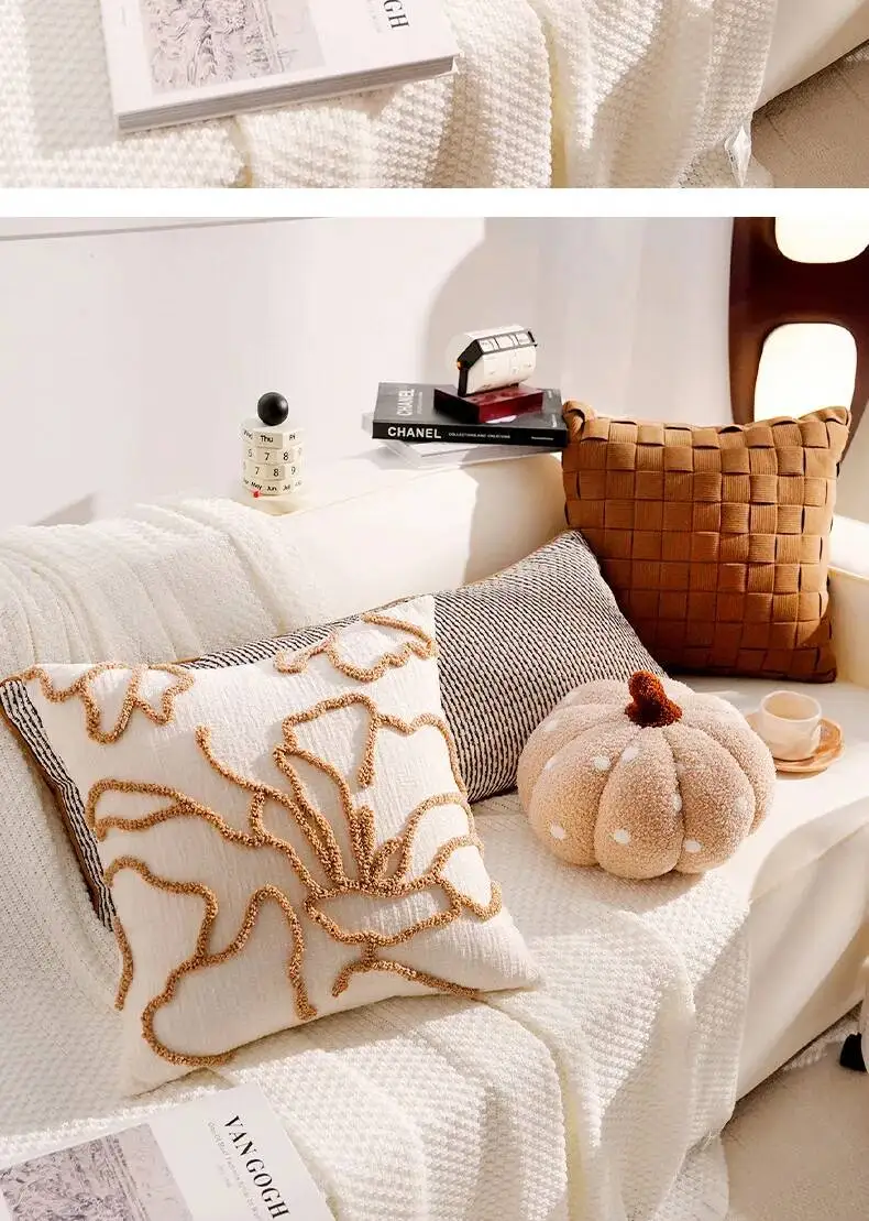Boho-Kissenhülle im marokkanischen Streifenstil, Chenille, luxuriös, weich, dekorativ, für Sofa, Bett, Heimdekoration – Detail 18