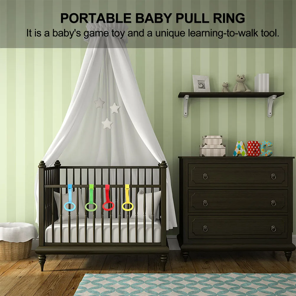 

6pcs Baby Standing Pull Rings Toy Fence Accessories Child Learn Walking Safely Durable Material crib hand pull ring baby stand