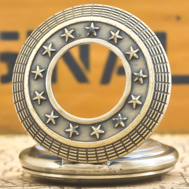 الرجعية البرونزية Steampunk الهيكل العظمي ستار الوجه غطاء الذكور والإناث طالب هدية الكوارتز قلادة ساعة الجيب التذكارية