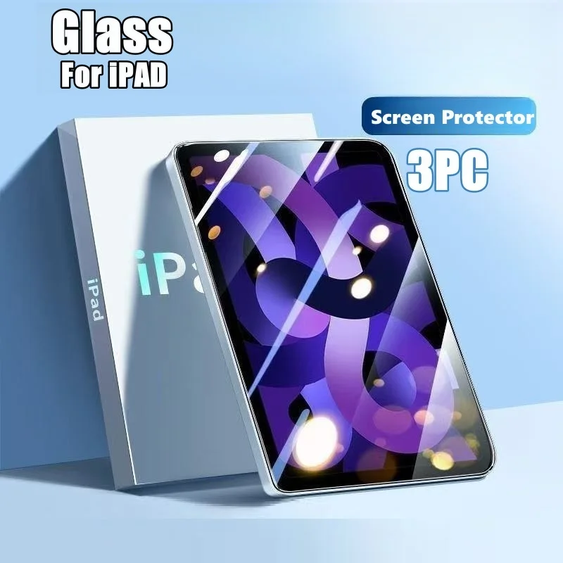 3PCS Tempered Glass For Ipad Pro 13 12.9 11 6th M4 M2 2024 Air 5 4 3 2 1 9 9th 10 10th Gen Mini 6 10.9 10.2 9.7 Screen Protector
