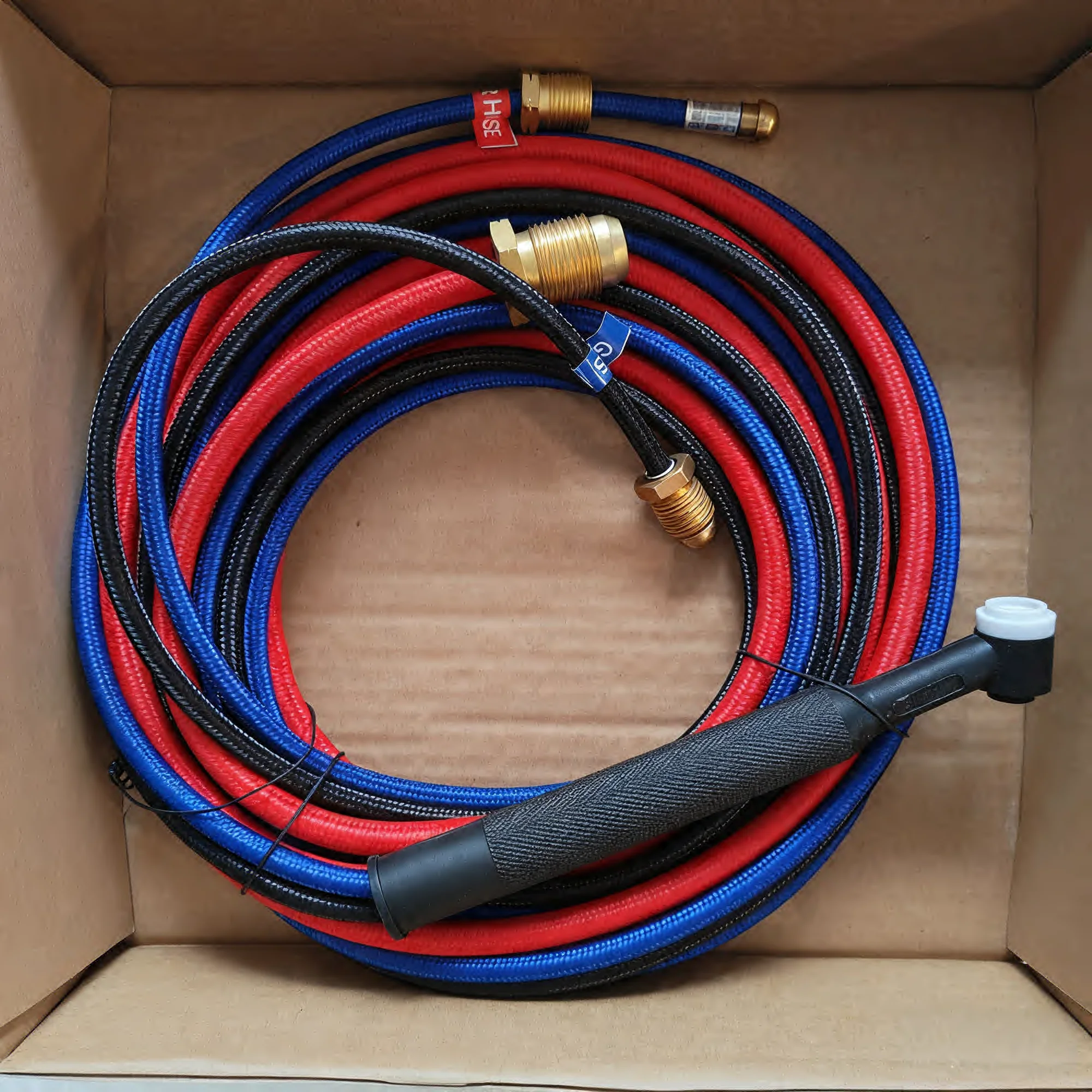 4M WP20F Water Cooled TIG Welding Torch Rubber Red Hose 250A w/ 7/8