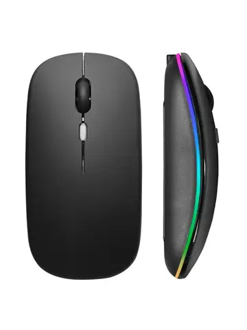 Wireless Mouse 2.4GHz Bluetooth Rechargeable Mouse Quiet Ergonomic Gaming Mouse With USB Backlight 1600DPI Mouse For PC Laptops