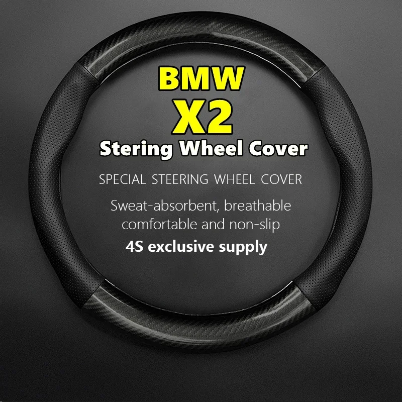 No Smell Thin For BMW X2 Steering Wheel Cover Leather Carbon Fit SDrive20i SDrive25i Xdrive 2018 2019 2020 2021 2022 2023