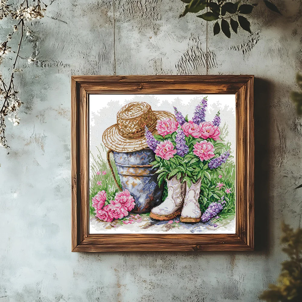 

Набор для вышивки крестом Joy Sunday с предварительной печатью, легкий узор, набор для вышивки из штампованной ткани Аиды, украшение для сада