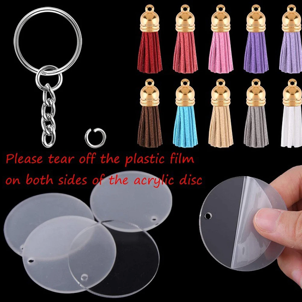 

90 Pcs Colorful Tassel Key Ring School Bag Pendant Keychain Supply Hook Accessories Acrylic Handbag Decorations