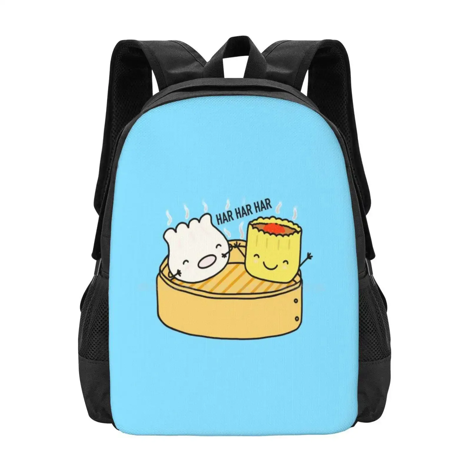

Har Gow Siu Mai, Laugh More Smile More. Hot Sale Schoolbag Backpack Fashion Bags Har Gow Siu Mai Dumpling Dim Sum Funny Humour