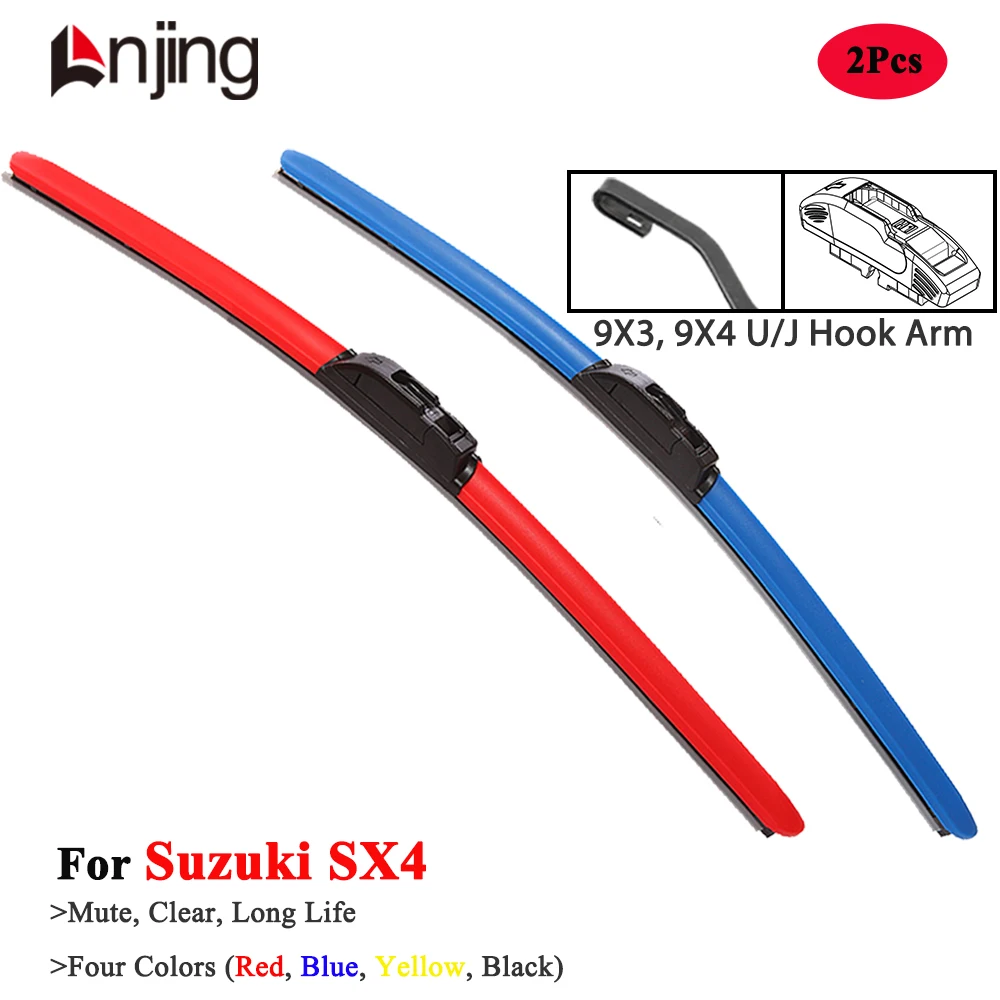 LNJING Colorful Wiper Blades For Suzuki SX4 S Cross 2006 2007 2010 2012 2015 2019 2020 2022 2023 2024 Car Exterior Accessories