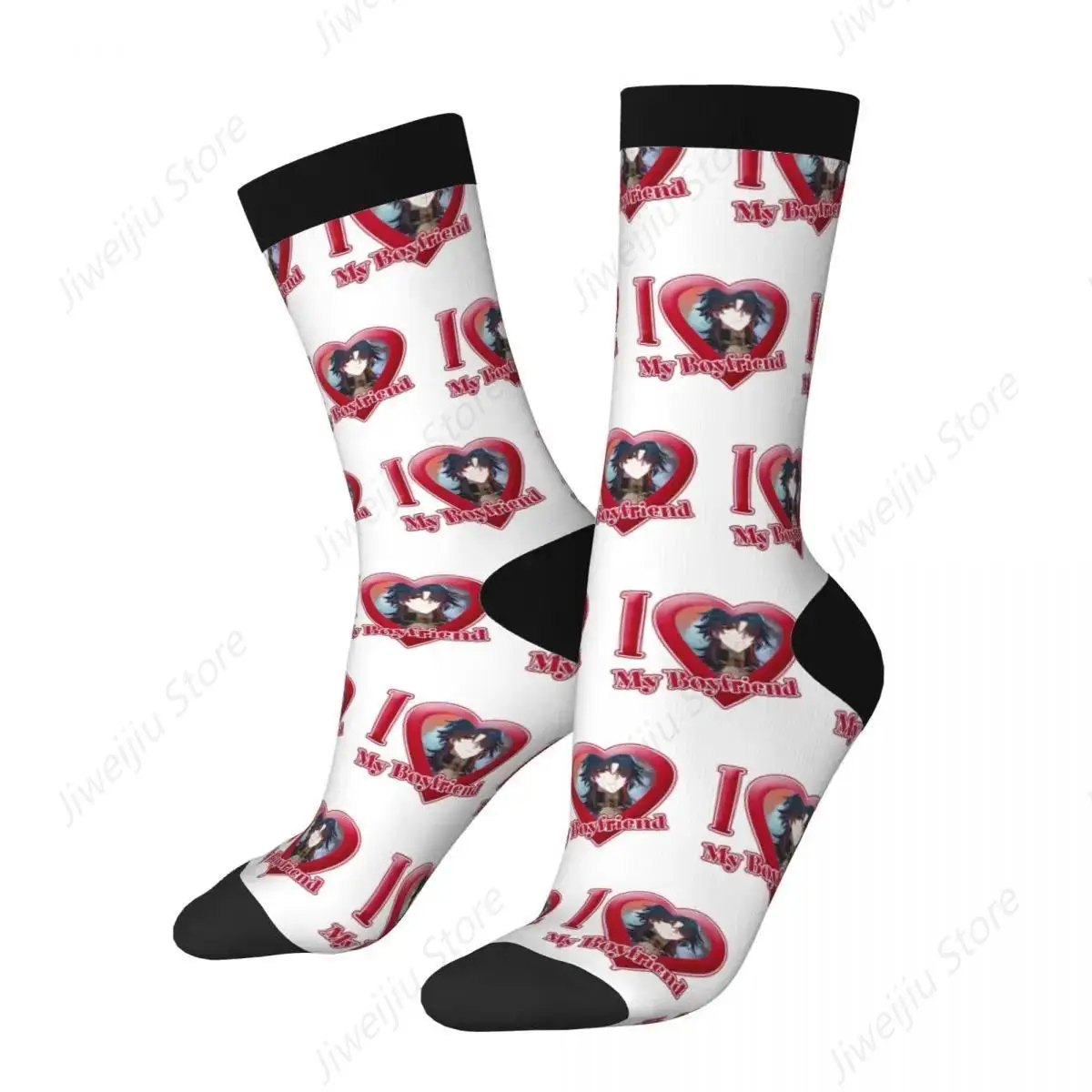 New Male Men Socks Honkai Rail Blade I Love My Girlfriend Sock Game Anime Women Socks Spring Summer Autumn Winter