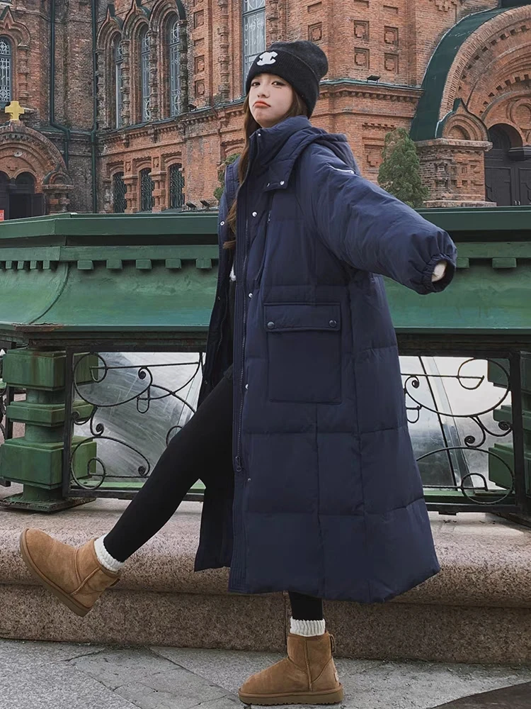 

2023 Winter New Popular Popular Korean Long Down Coat Women's Bombing Street Work Clothes Thick Coat