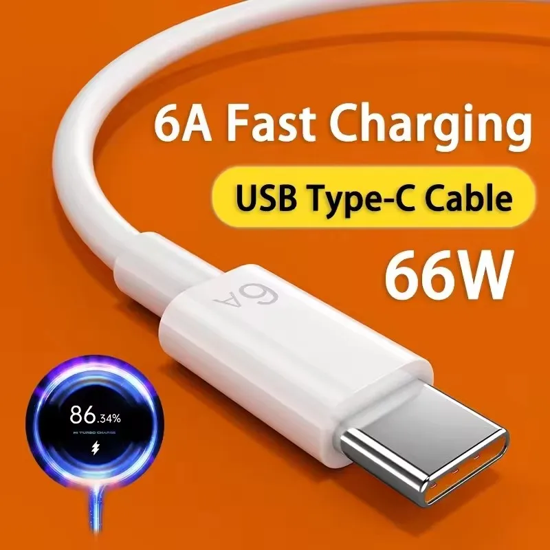 6A 66W Type C Fast Charging USB Cable 1m 2m For Xiaomi 10T 11 Lite 12 13T 14 15 Redmi Note 11T 12 13 POCO X3 X5 Pro Turbo Charge