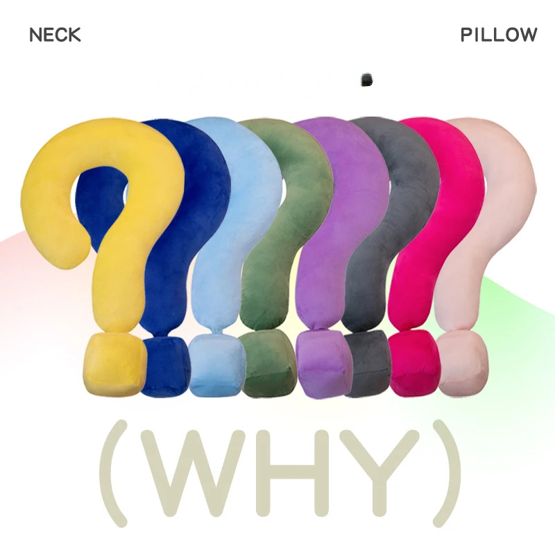 Creative Decorative Shaped Neck Pillow, Question Mark Pillow, Milk Tea Coffee Shop, Indoor