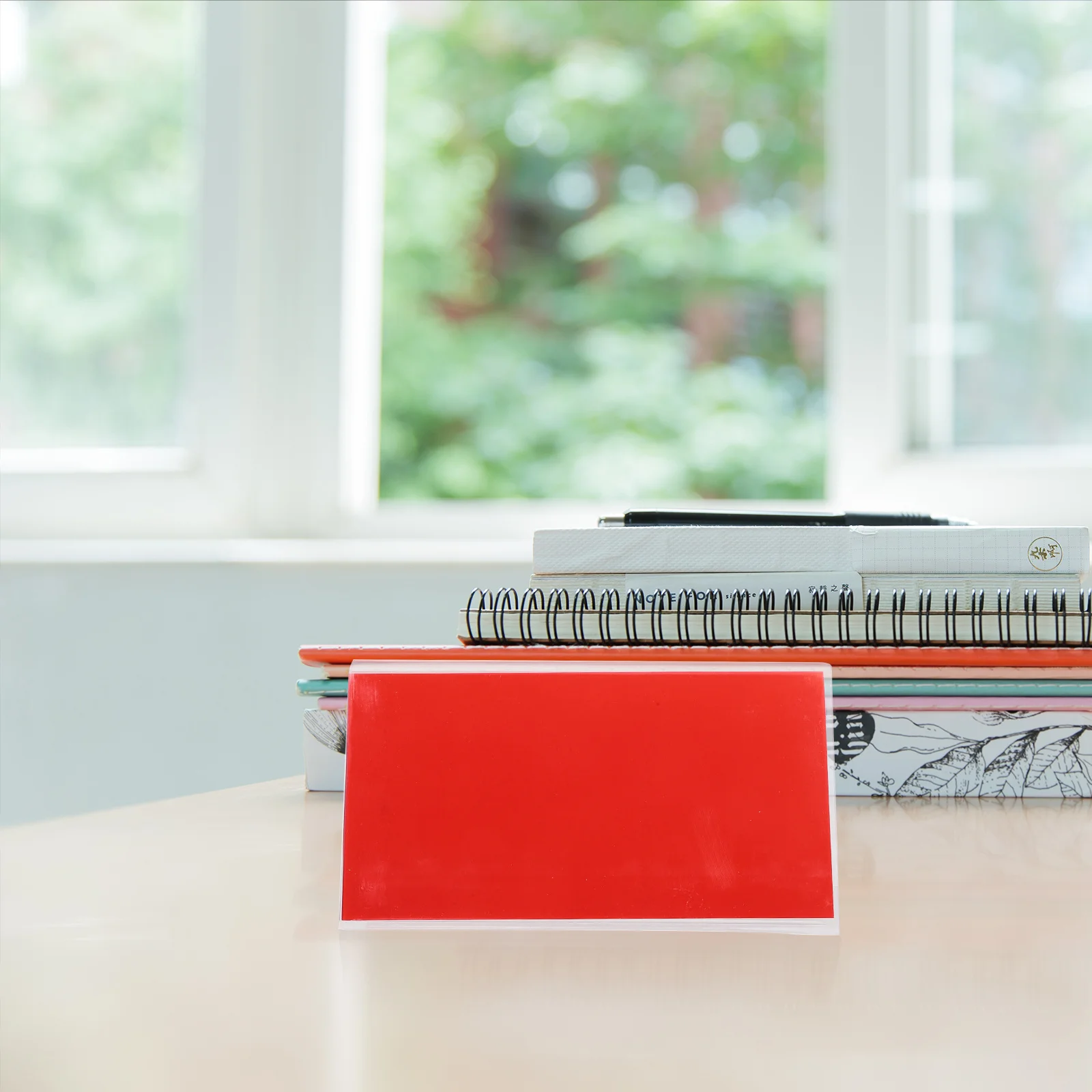 

10Pcs Clear Plastic Desk Name Plate Holder Triangular Design for Table Display Business Conference Meeting Room Student