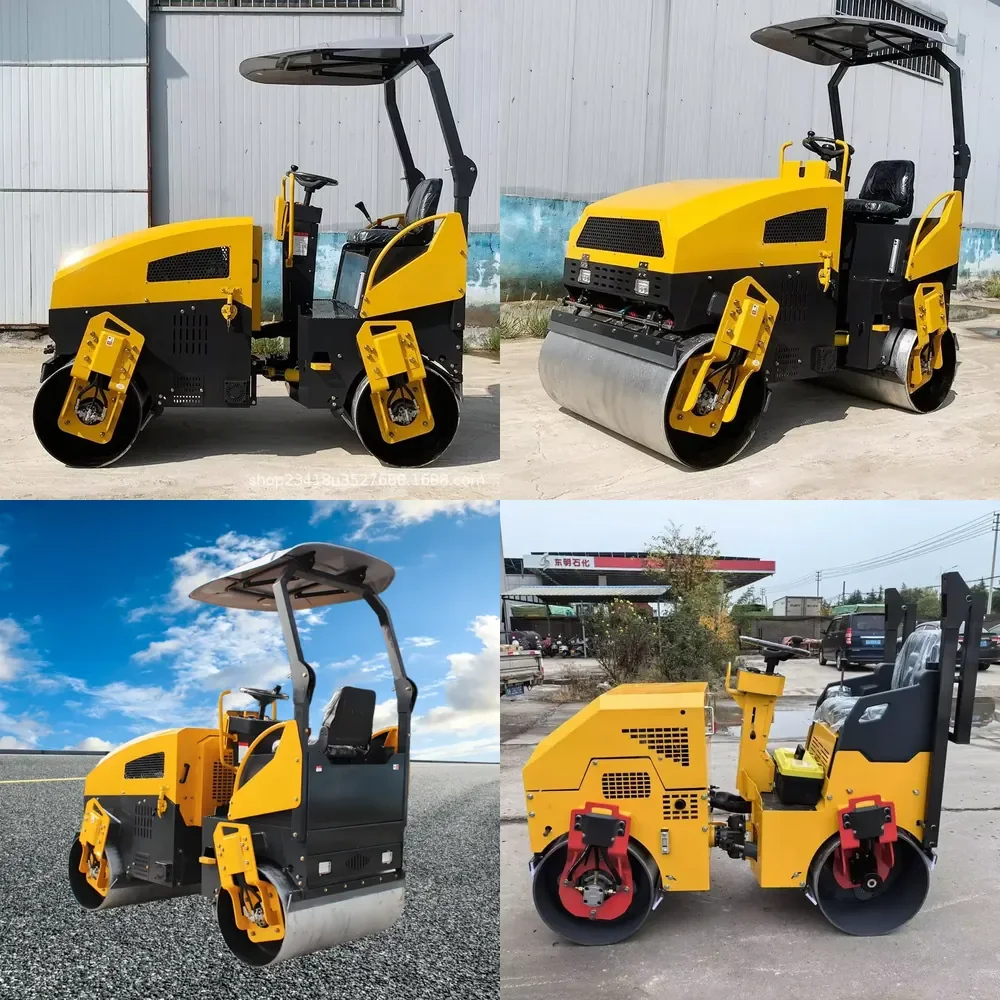 

3Ton Hydraulic Road Roller Mini Compactor Road Roller Within Earthmoving Machinery Ride-on Engine Roller with Sunshade