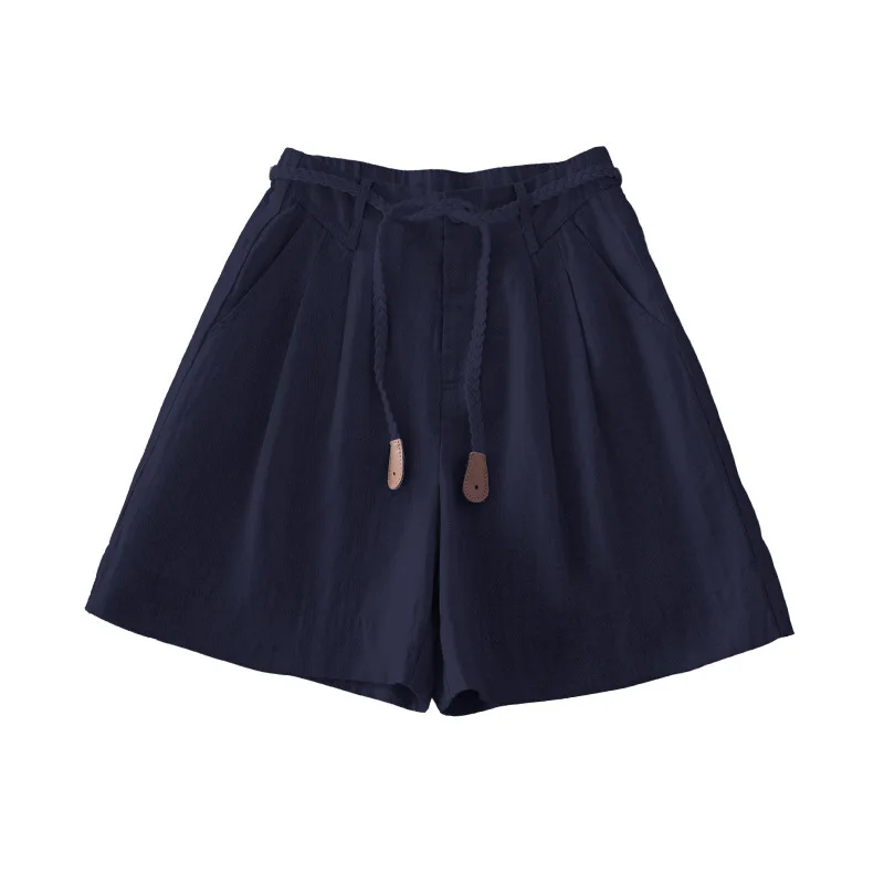 شورت كاجوال من الكتان للنساء، شورت صيفي رقيق متعدد الاستخدامات للتخسيس فضفاض بأربعة أرباع #5