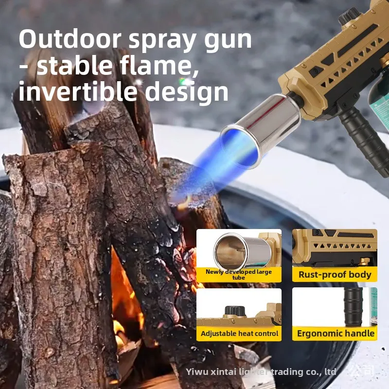 Windproof Spray Gun Outdoor Camping Match Weeding Artifact Multi Functional Lighter Spitfire Burner Courtyard Weeding