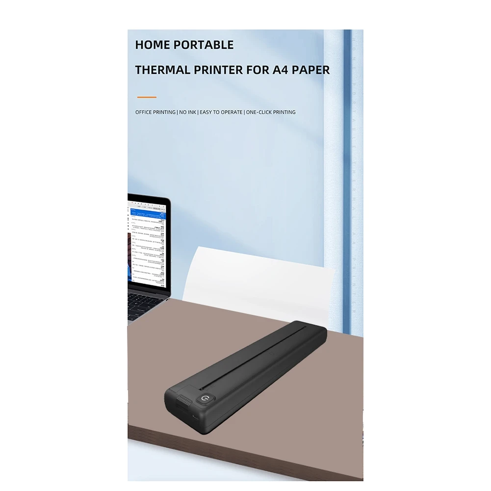 【~ New N07R】Portable A4 Thermal Printer Wireless Inkless 200dpi Label Maker Wrong Question Printing for Home