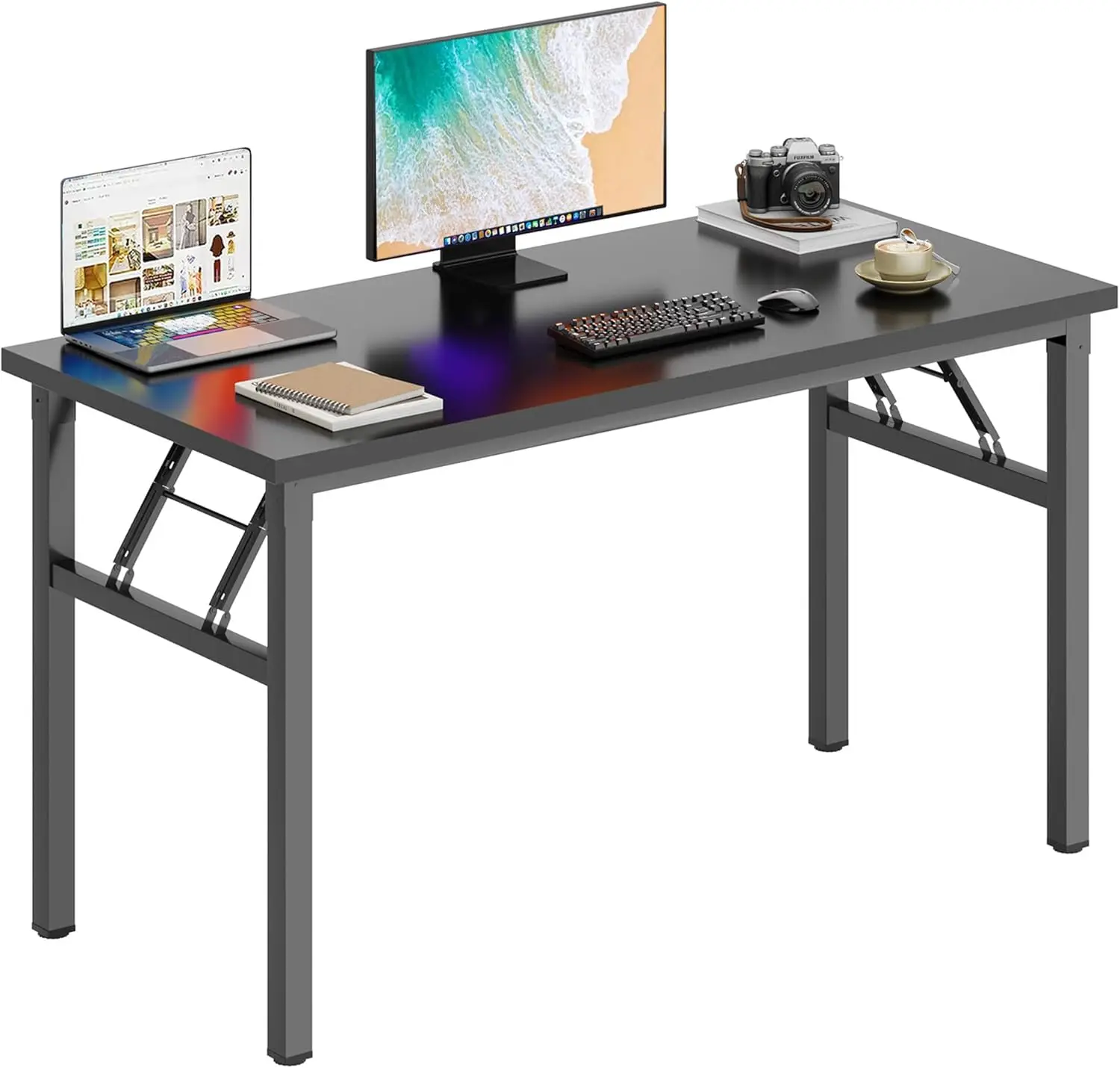

47 inches Folding Table Computer Desk Portable Activity Conference Table Home Office Desk, Fully Assembled Black DND-ND5-120BB