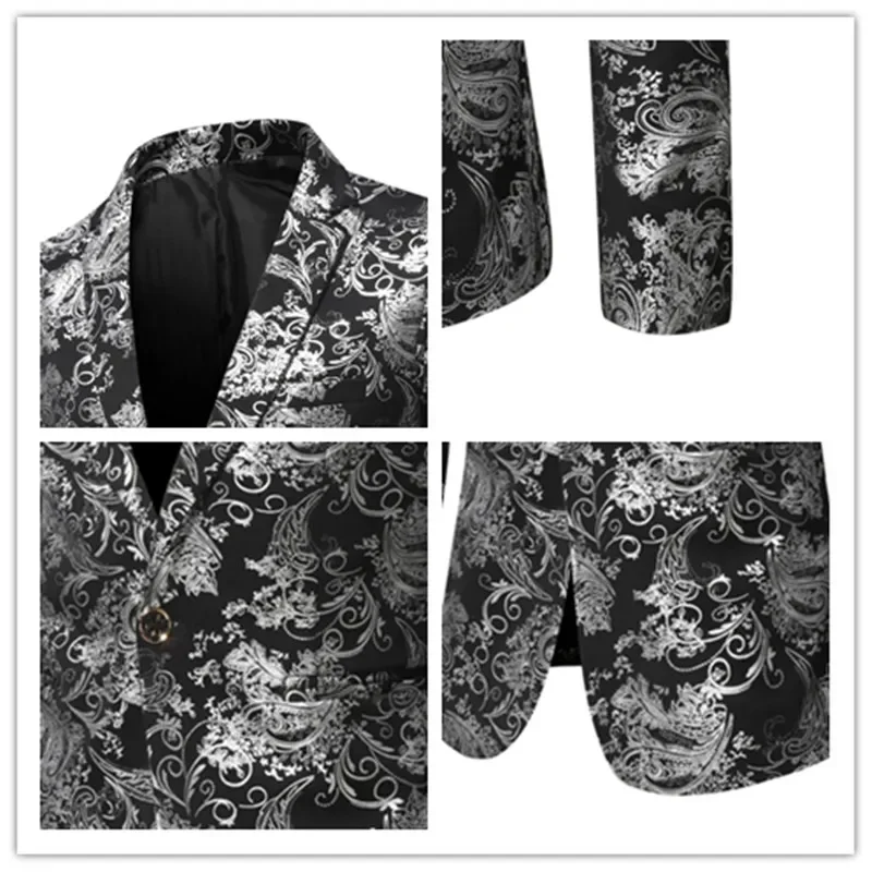 Mens Blazer Jacket Fashion Business Handsome British Style Casual Slim-fit Print Wedding Work Hot Chick At The Bar Blazers