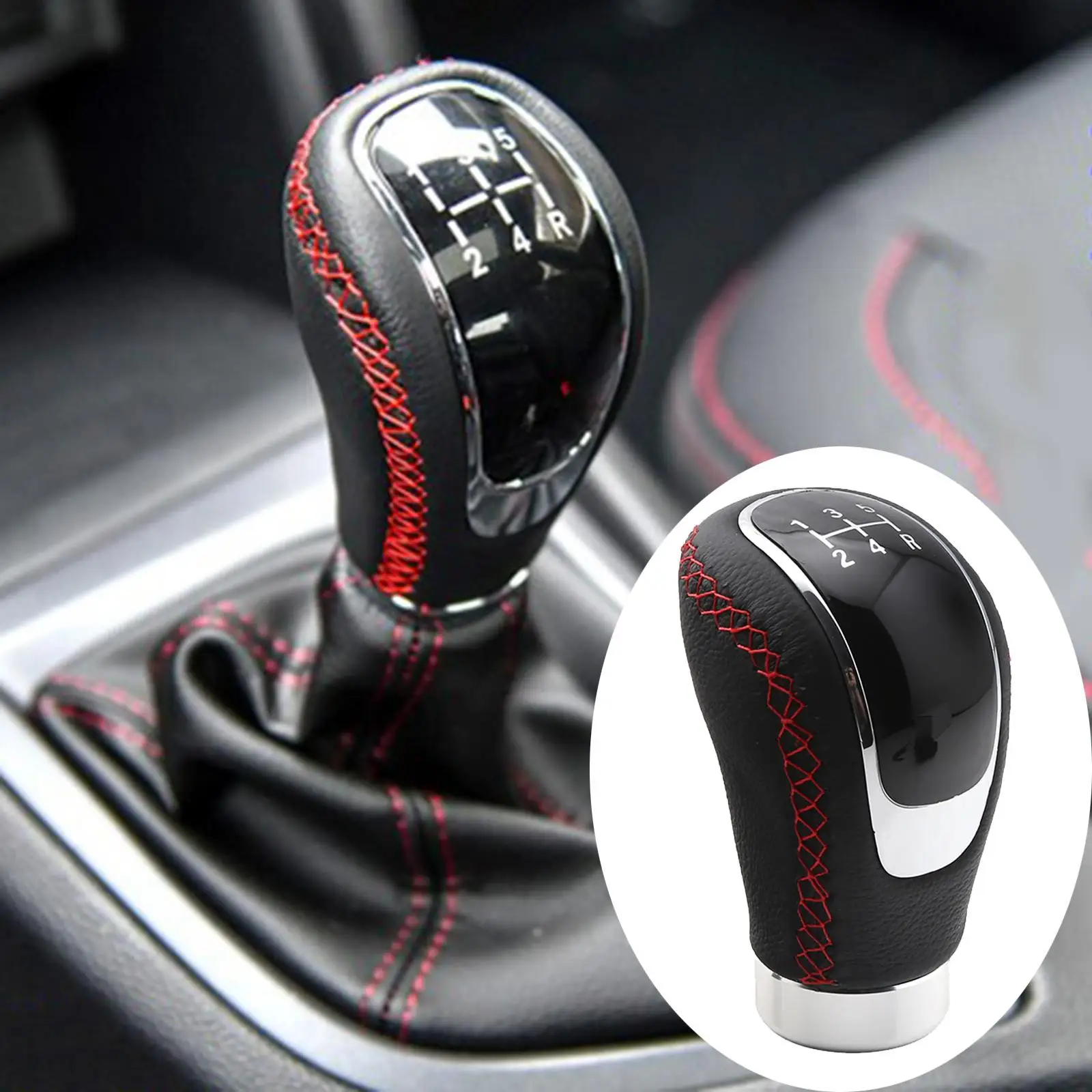 Gear Knob Ball for 1.807-2013 Automotive Replacement , Black+Red