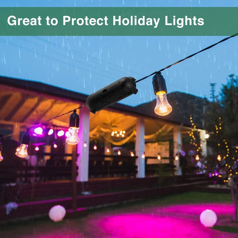 3Pc Outdoor Extension Cord Safety Cover Set With Waterproof Seal, Weatherproof Electrical Connection Box Kit To Protect Outlet