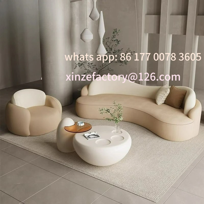 โซฟาโค้งดีไซน์พิเศษ รูปทรงสร้างสรรค์ สำหรับร้านเสื้อผ้าผู้หญิง ร้านเสริมสวย ร้านไอคอนอินเทอร์เน็ต ปรับแต่งได้ตามต้องการ