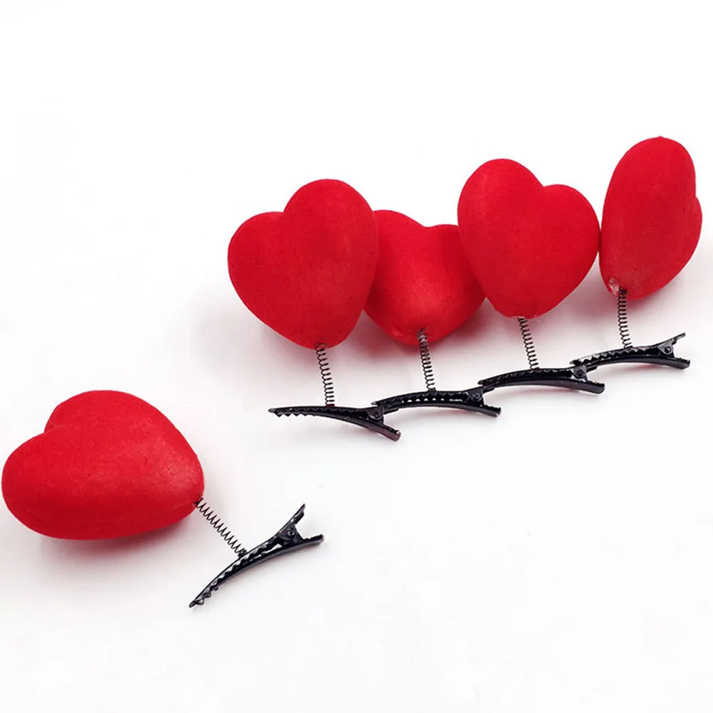

20Pcs Festival Hair Clips Valentine's Day Heart Shape Hair Accessories Fashion Barrettes Attractive Party Headwear