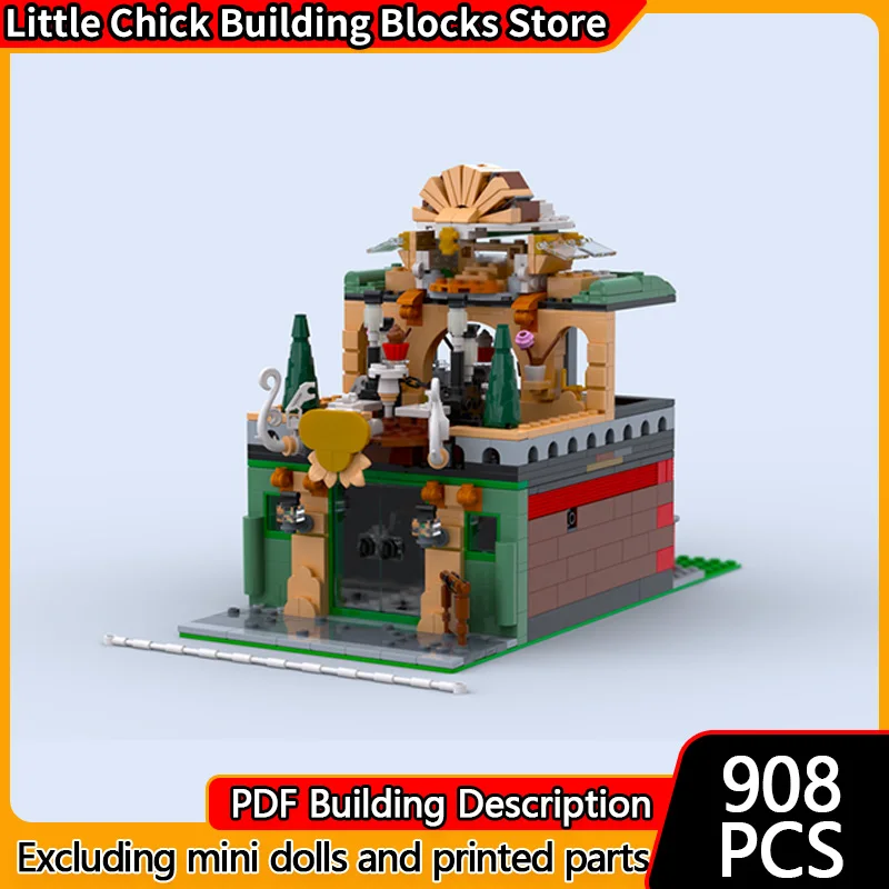 

Модель City Street View MOC, строительные кирпичи, французское кафе, модульная технология, подарки, праздник, сборка, детские игрушки, костюм