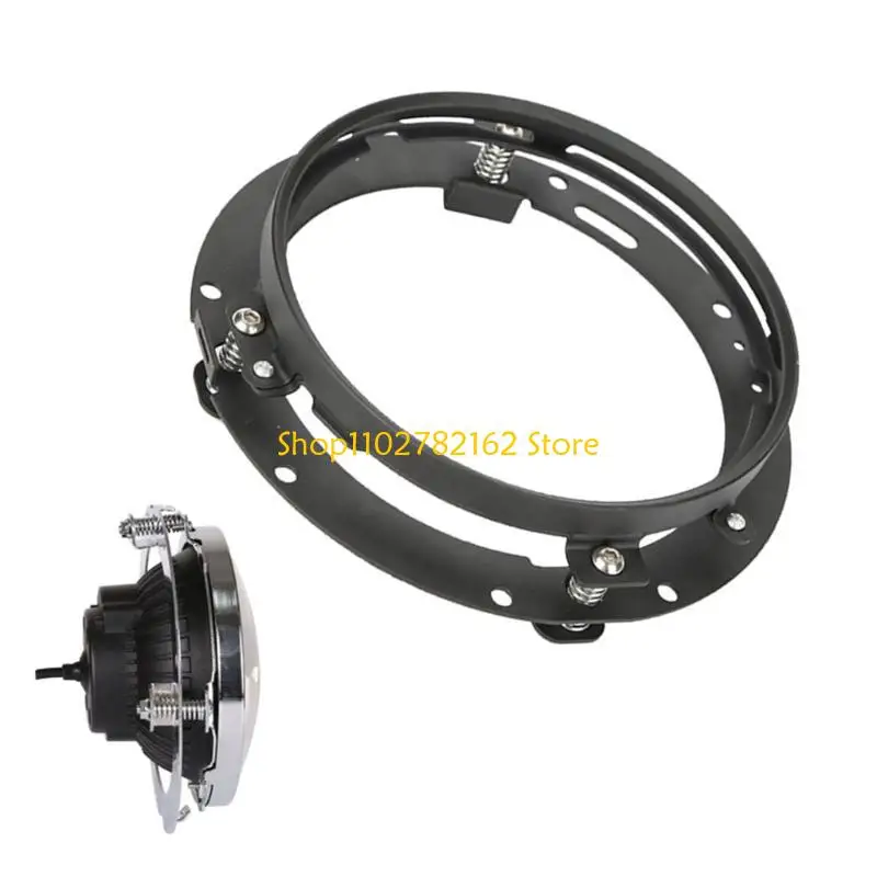 

547B Upgraded 7" Headlight Mounting Bracket Aluminum Round Rings for Motorcycle Car