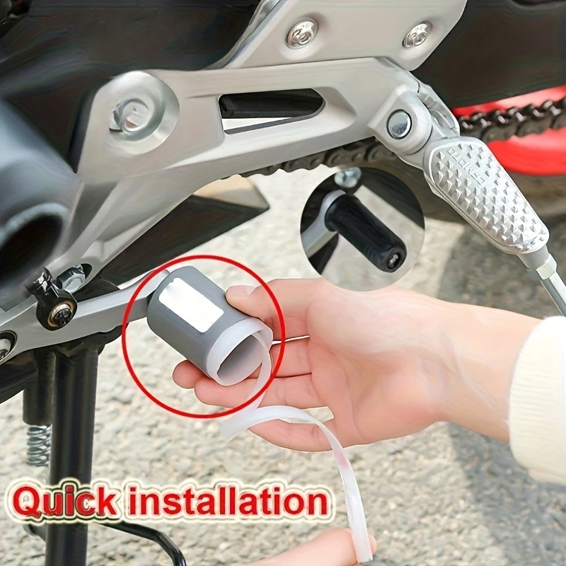 2PCS Motorcycle Shifter Shoe Protector, Silicone Shrinkable Quick Install Gear Shift Cover, Universal Boots Protector Pad