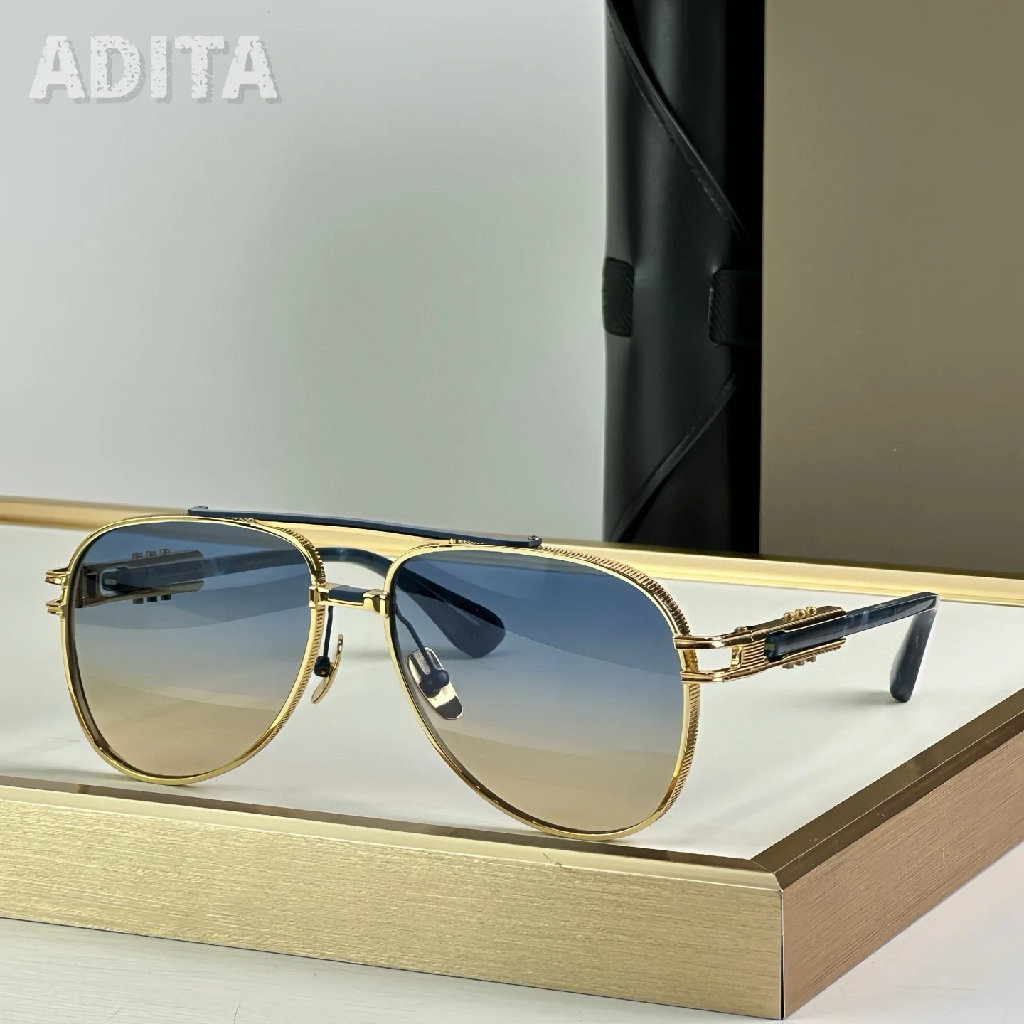 

ADITA KUBENI 61-14 Top Quality Mens Sunglasses for Women Classic Punk Luxury Acetate Titanium Designer Sunglasses with box