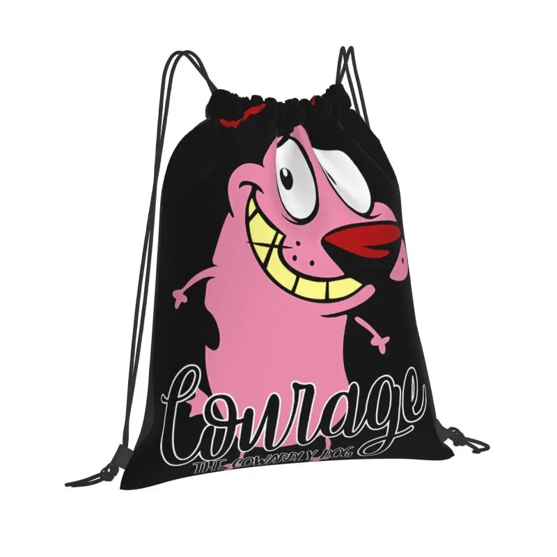 Lion Cowardly Dog Courage The Cartoon 01 Drawstring Bags Gym Bag Travel Backpack Shopping Bag Outdoor Running