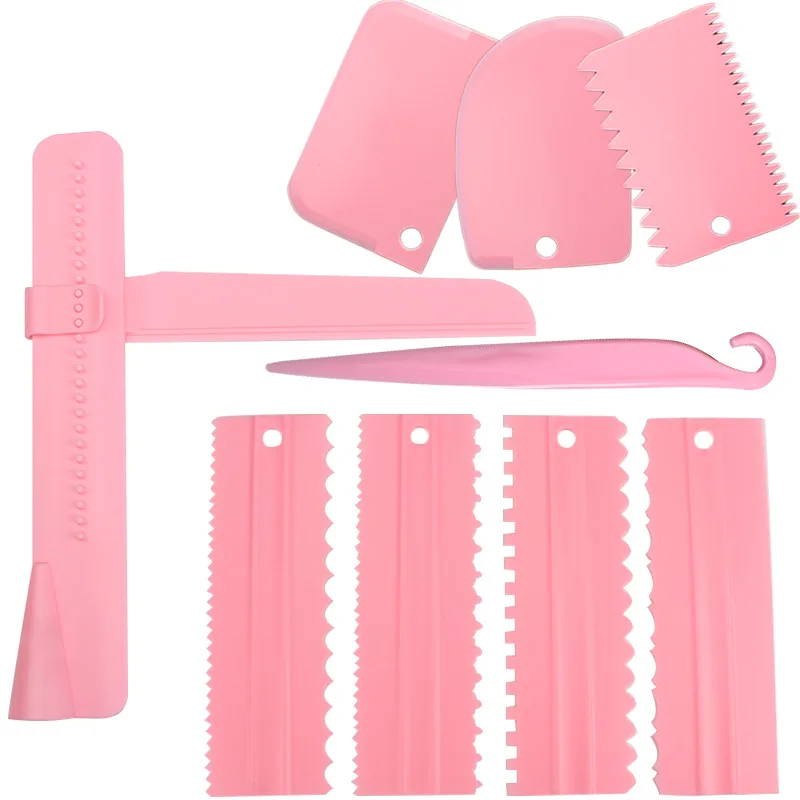 4pcs/set cream scraper PP Cream Smoother Pastry Icing Combs Spatulas DIY Baking Tools bakery accessories Cake Decorating Comb