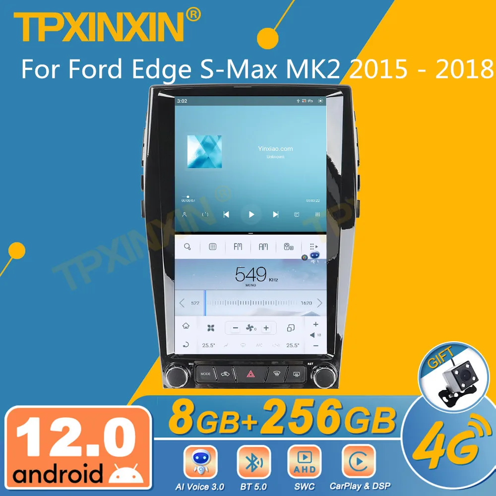 

Автомагнитола для Ford Edge S-Max MK2 2015-2018, Android, экран Tesla, 2Din стереоприемник, Авторадио, мультимедийный плеер, GPS-устройство