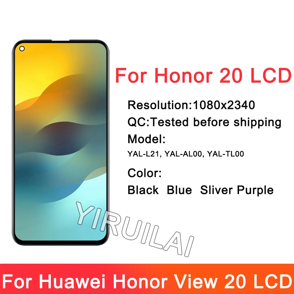 TFT For Huawei Nova 5T Honor 20 LCD Display Touch Screen with Frame Assembly For Huawei Nova 5T LCD YAL-L21 Replacement