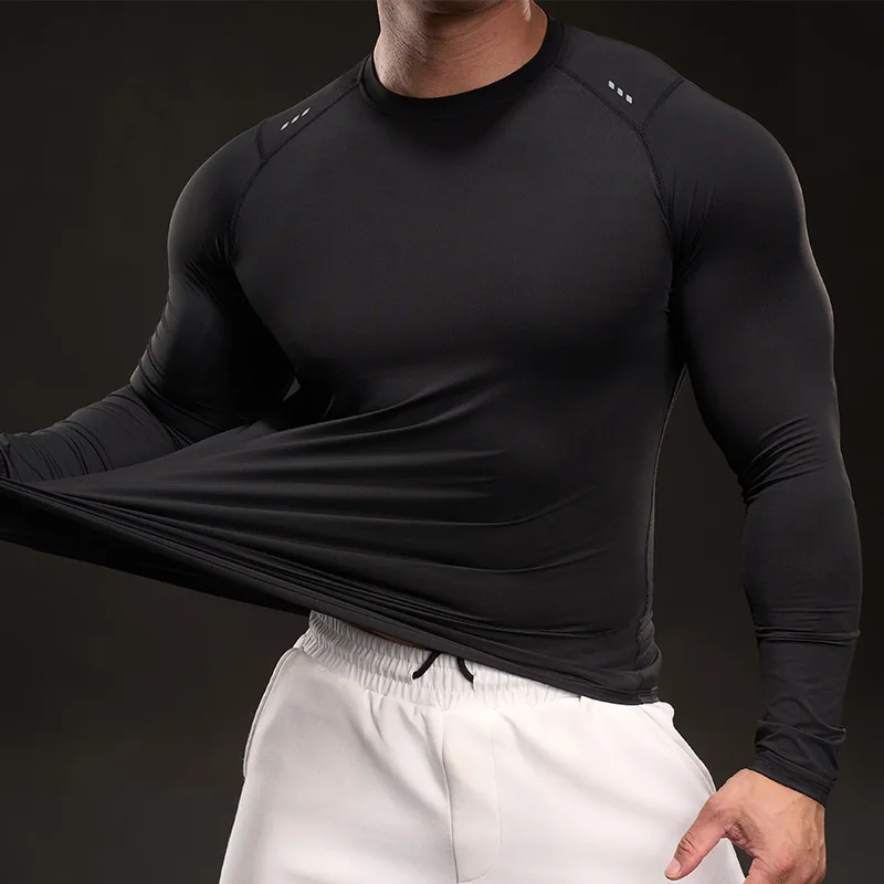 Men Slim Tops Fashion Men Breathable Quick Dry Underwear Thin Elastic Compression Fitness Wear For Winter Sport First Layer Wear