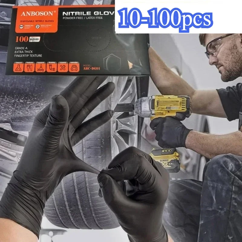 Disposable Gloves Black Home Nitrile Gloves Durable Kitchen Cooking Tools Tattoo Washing Car Gardening Cleaning Work Gloves