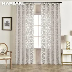 NAPEARL European Style Jacquard Home Textile Window Treatments Cortinas for Living Room Balcony