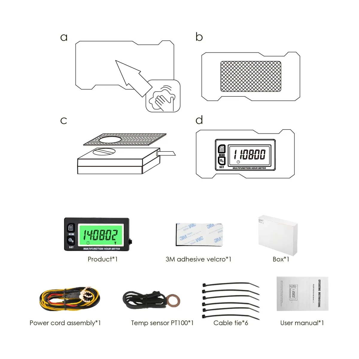 LCD الرقمية ساعة مقياس سرعة الدوران المحرك ميزان الحرارة ساعة قابلة للاستبدال للدراجات النارية ATV البحرية قارب البنزين