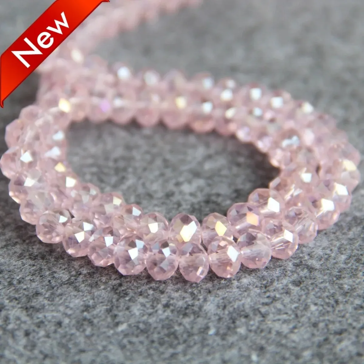 For Necklace 5x8mm Faceted Pink AB+ Colorful Glass Crystal Beads Stones Balls Gifts  Beads Loose 72pcs DIY Jewelry Making Design