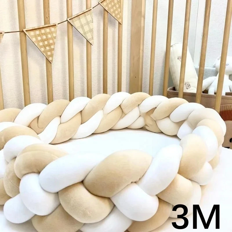 1M 2M 3M Baby Bumper Crib Protector Baby Bed Cushion for Infant Room Baby Cot Bumper Anti-collision Room Decor Baby Bed Bumper image 3