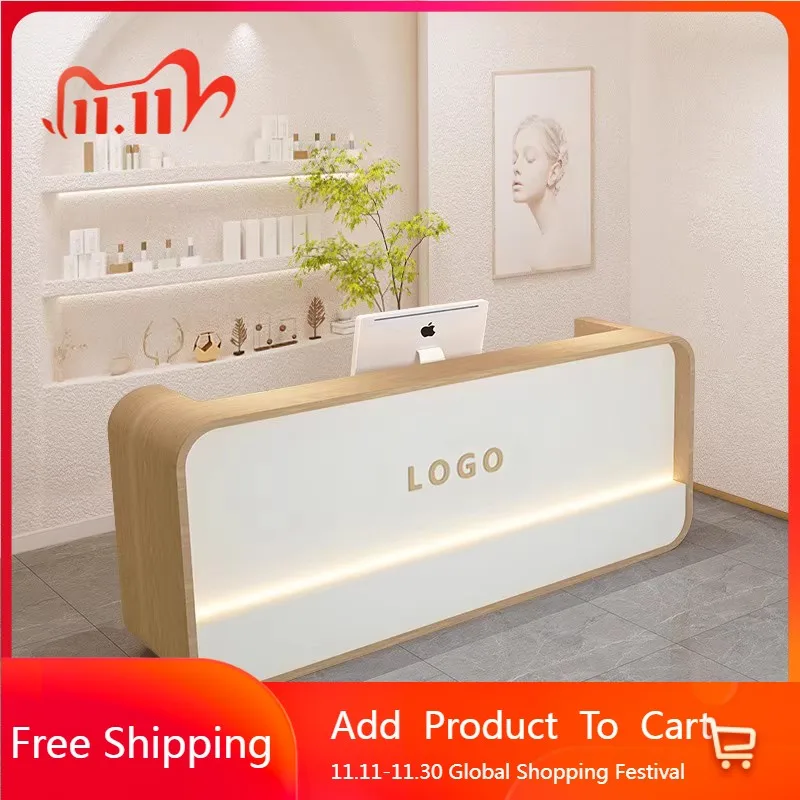 

Minimalist Aesthetic Reception Desks Bar Shop Luxury Beauty Salon Restaurant Reception Desks Hotel Scrivania Office Furniture