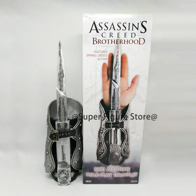 NECA قاتل الإخوان Ezio Auditore دور اللعب القفاز السيف في الأكمام تأثيري الدعائم عمل الشكل البلاستيكية جمع اللعب