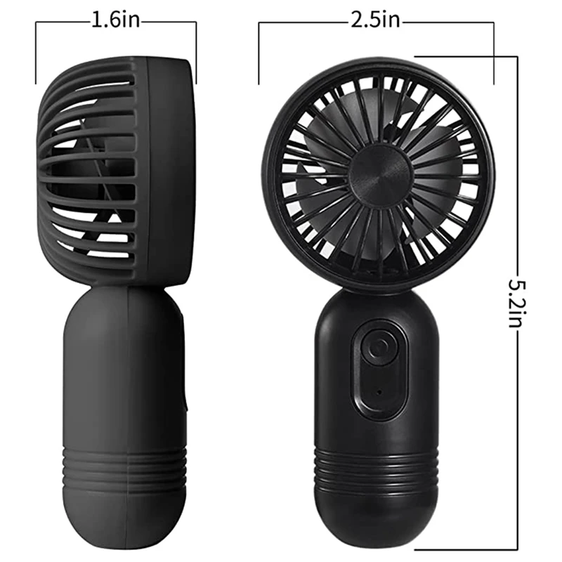 AD24-mini ventiladores, ventilador pessoal recarregável usb, ventilador de mão pequeno a pilhas para viagens/acampamento/ao ar livre/casa/escritório 3 peças