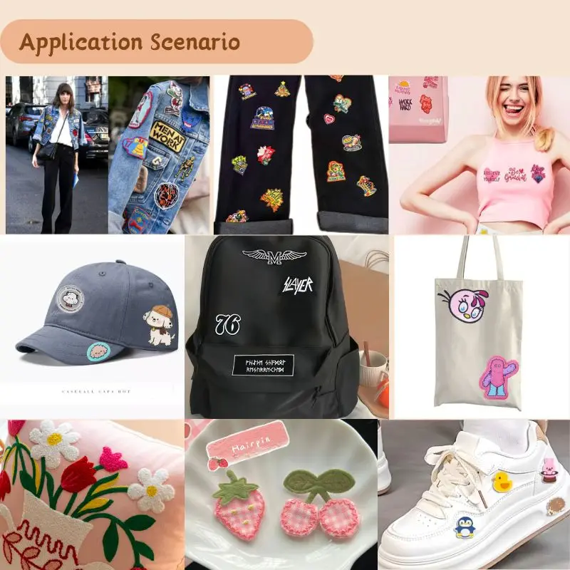 Customized Iron On Embroidered Patches With Any Shape and Text for Clothing, Bags and Hats