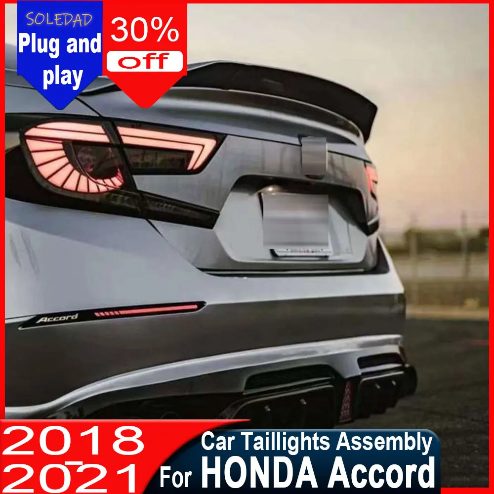 For Honda Accord LED Tail Light 2018 2019 2020 2021 Type Tail Lamp DRL Rear Turn Signal Automotive Accessories