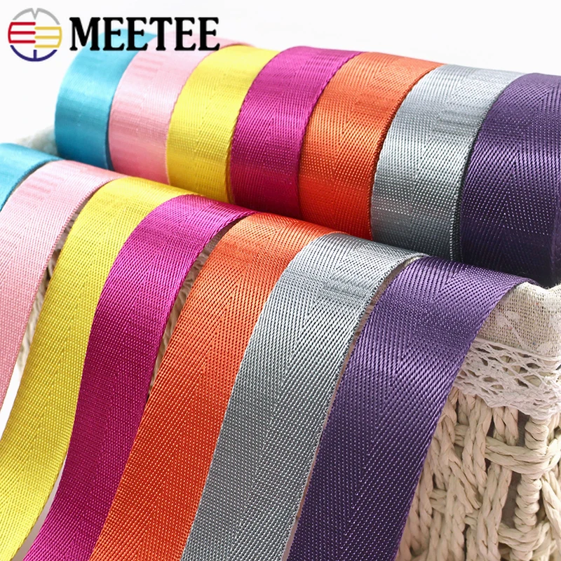

10M 25mm Nylon Webbing Tape for Bag Strap Colorful Ribbon Tapes Luggage Belt Bias Banding Pet Collar Band DIY Sewing Accessories