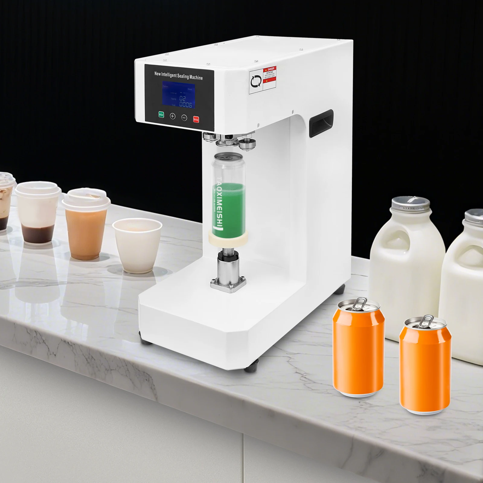 Automatyczna komercyjna zamykarka do puszek z antypoślizgowymi nóżkami, komercyjna zamykarka do puszek z napojami do zamykania puszek plastikowych i aluminiowych.