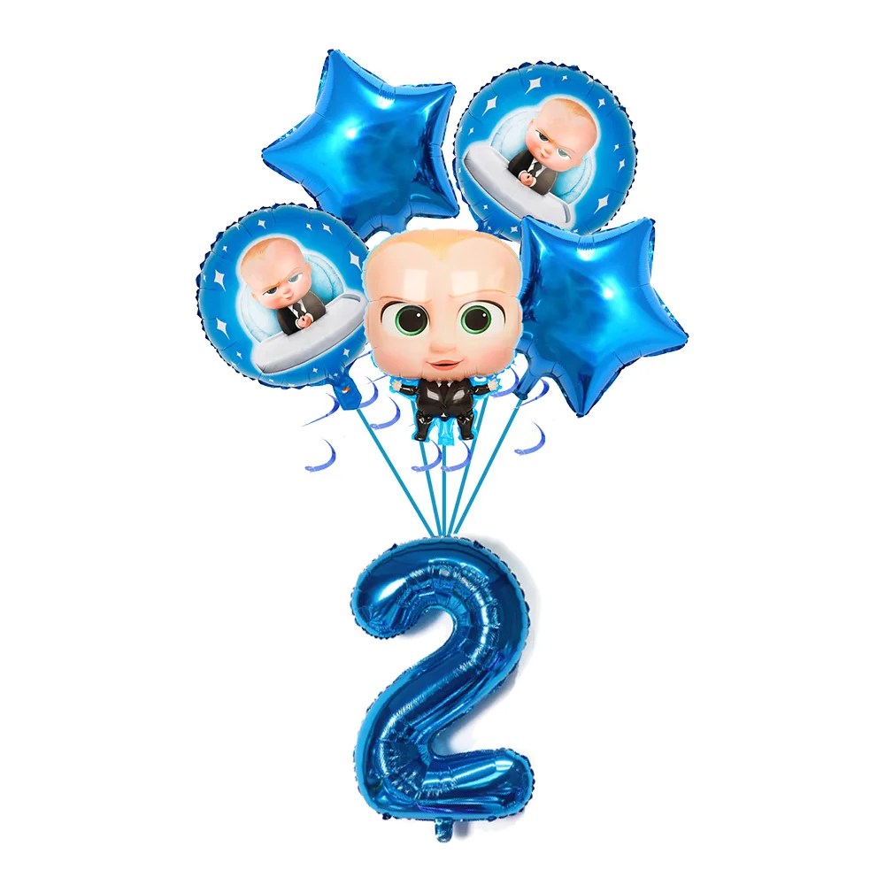 Boss Baby Cartoon Geburtstagsparty Dekorationen Hintergrundbanner Teller Becher Servietten Tischdecke Ballons Jungen Mädchen Party Babyparty – Detail 34