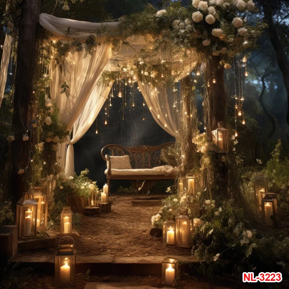 Wedding Decoration Photographic Flowers Candle Light Arch Birthday Party Interior  Photozone Backgrounds Bridal Shower Backdrops