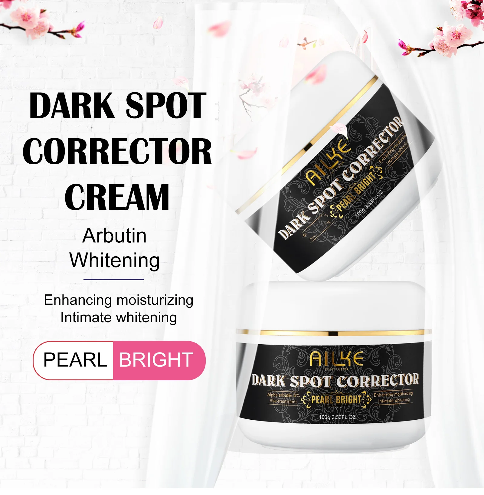 AILKE Dark Spots Corrector Pearl Bright Cream, Whitening Skin, For Face & Body & Armpit, Even Skin Tone For Women, Men, 100ml